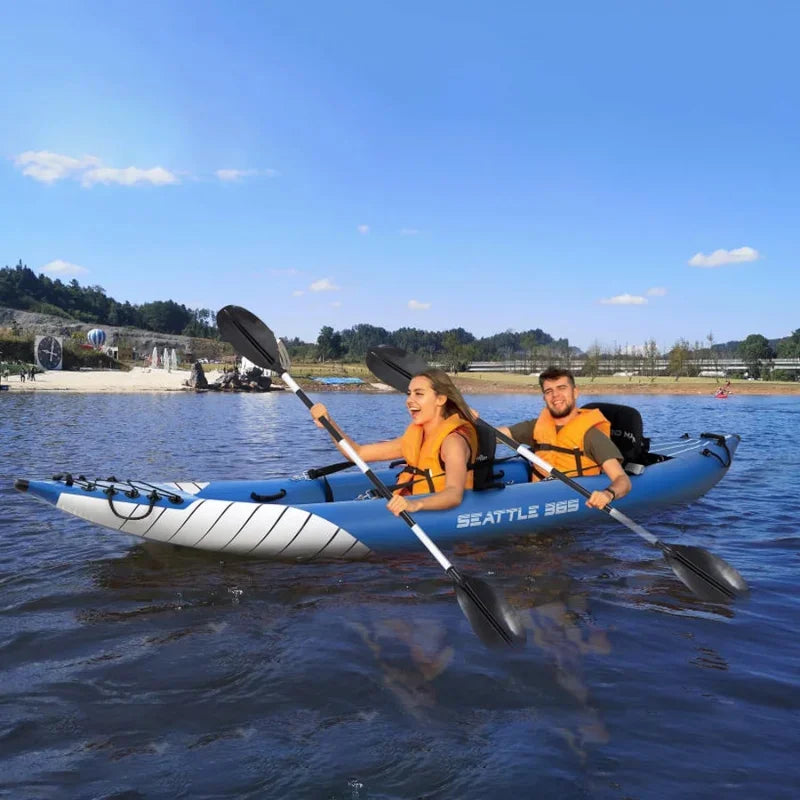 Deluxe Inflatable Touring Kayak Set with Oar & Pump