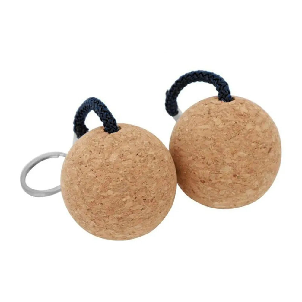 2Pcs Floating Cork Ball Key Rings