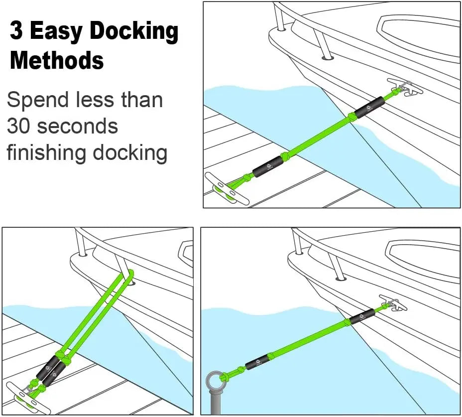 Boat Bungee Dock Lines for Kayak & Watercraft