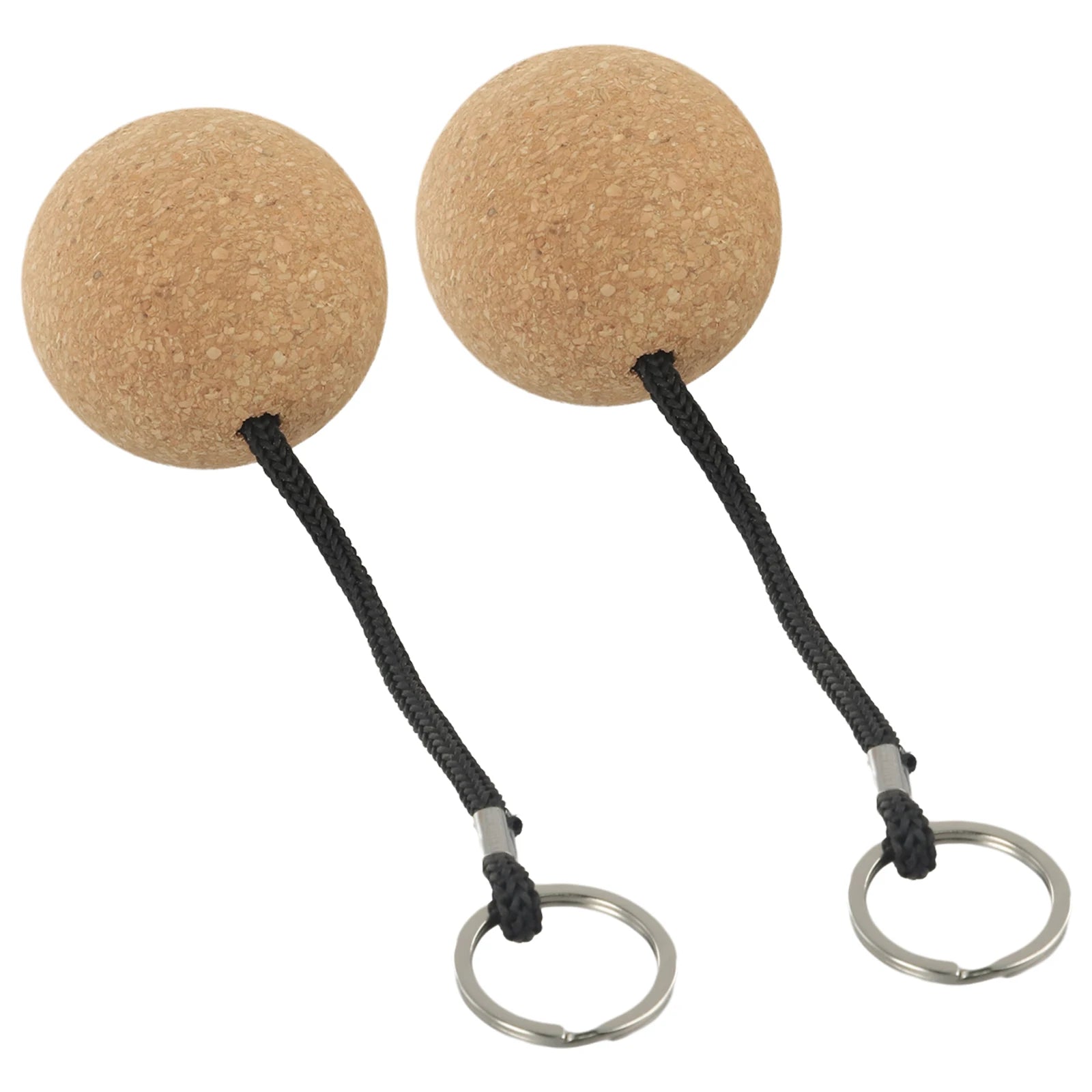 2Pcs Floating Cork Ball Key Rings