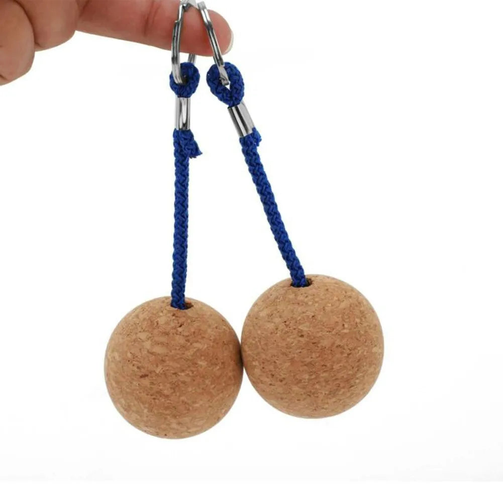 2Pcs Floating Cork Ball Key Rings