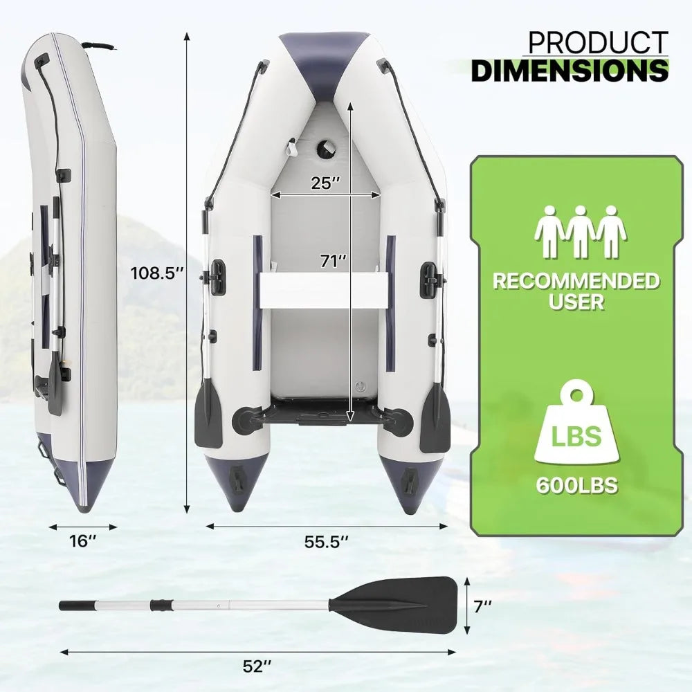 Inflatable Kayak Set with Oars & Pump